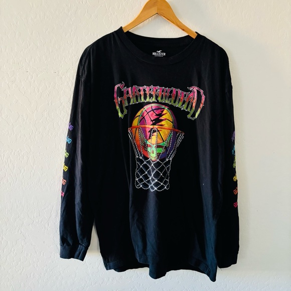 Grateful Dead Hollister Black Long Sleeve Graphic Tee - Picture 1 of 5